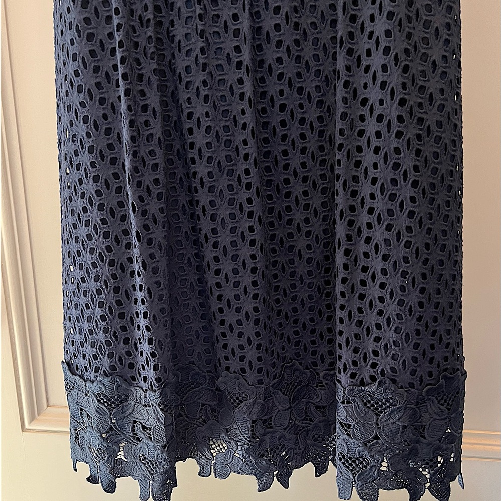HALLHUBER Navy Blue UNWORN heavy lace shift dress! Size UK 8, FR 38, EUR 36 NWOT - Picture 4 of 4